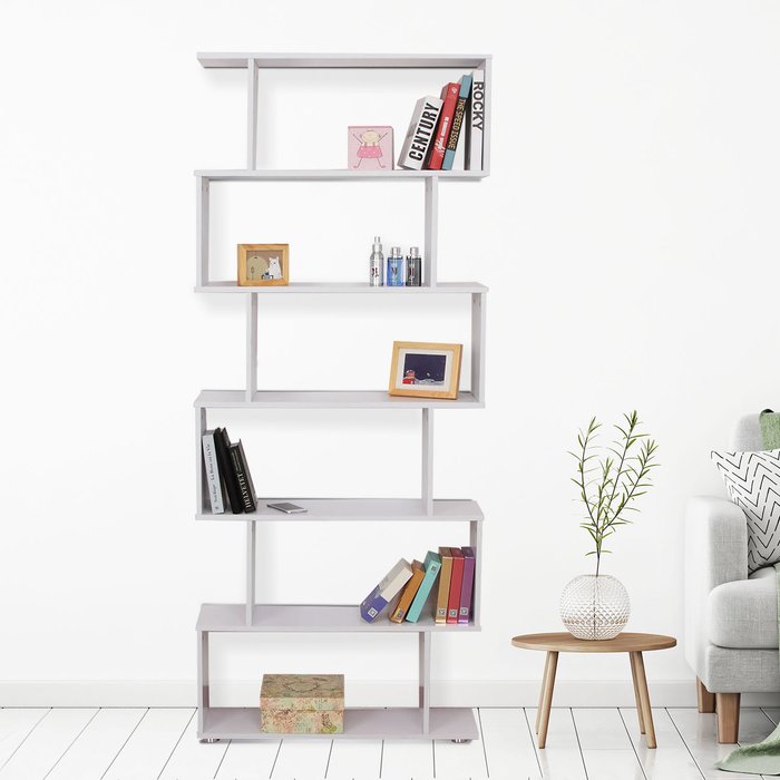 The Range | HOMCOM 6 Shelves Wooden Storage Bookcase - White HOMCOM 6 Shelves Wooden Storage Bookcase - White
