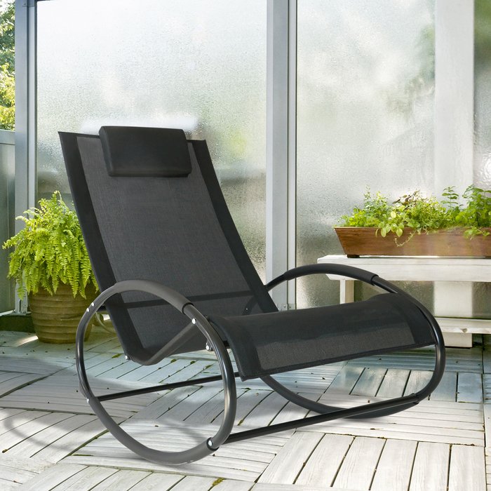 The Range | Outsunny Outsunny Orbital Zero Gravity Rocking Chair - Black Outsunny Outsunny Orbital Zero Gravity Rocking Chair - Black