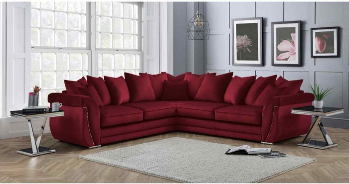 The Range | Simply Eleganza Luca Scatterback Large Corner Sofa - Red Simply Eleganza Luca Scatterback Large Corner Sofa - Red
