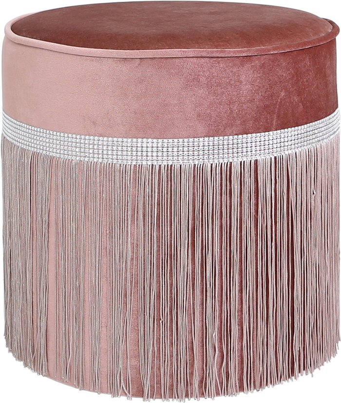 The Range | Vanity Living Velvet Round Footstool - Pink Vanity Living Velvet Round Footstool - Pink