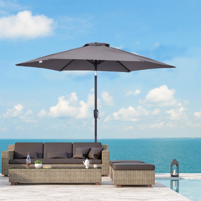 The Range | Outsunny 2.7M Patio Tilt Umbrella Sun Parasol - Grey Outsunny 2.7M Patio Tilt Umbrella Sun Parasol - Grey