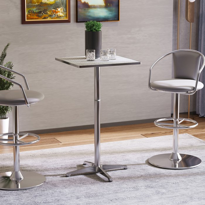 The Range | HOMCOM HOMCOM Stainless Steel Bar Table Adjustable Height Top HOMCOM HOMCOM Stainless Steel Bar Table Adjustable Height Top