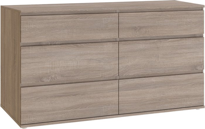 The Range | Furniture To Go Nova Wide Chest of 6 Drawers - Truffle Oak Furniture To Go Nova Wide Chest of 6 Drawers - Truffle Oak