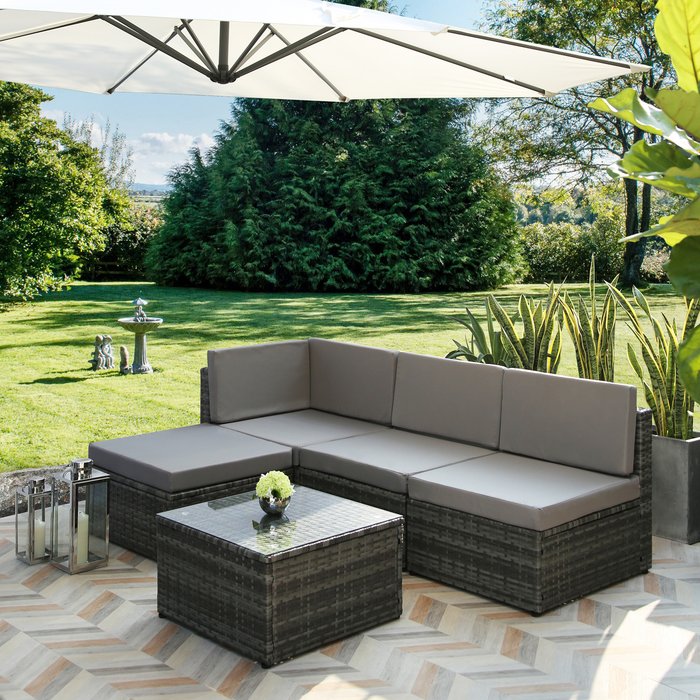 The Range | Sorrento Garden Corner Sofa Set - Grey/Grey Sorrento Garden Corner Sofa Set - Grey/Grey