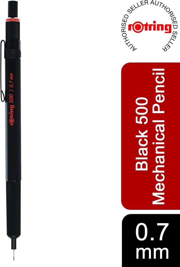 The Range | Rotring Rotring 500 Black Barrel 0.7 mm Fine Point Lead Mechanical Pencil - Black Barrel 0.7 mm Rotring Rotring 500 Black Barrel 0.7 mm Fine Point Lead Mechanical Pencil - Black Barrel 0.7 mm