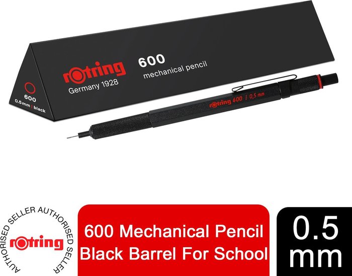 The Range | Rotring Rotring 600 - Black Barrel 0.5mm / Pencil Black Barrel 0.5mm Rotring Rotring 600 - Black Barrel 0.5mm / Pencil Black Barrel 0.5mm