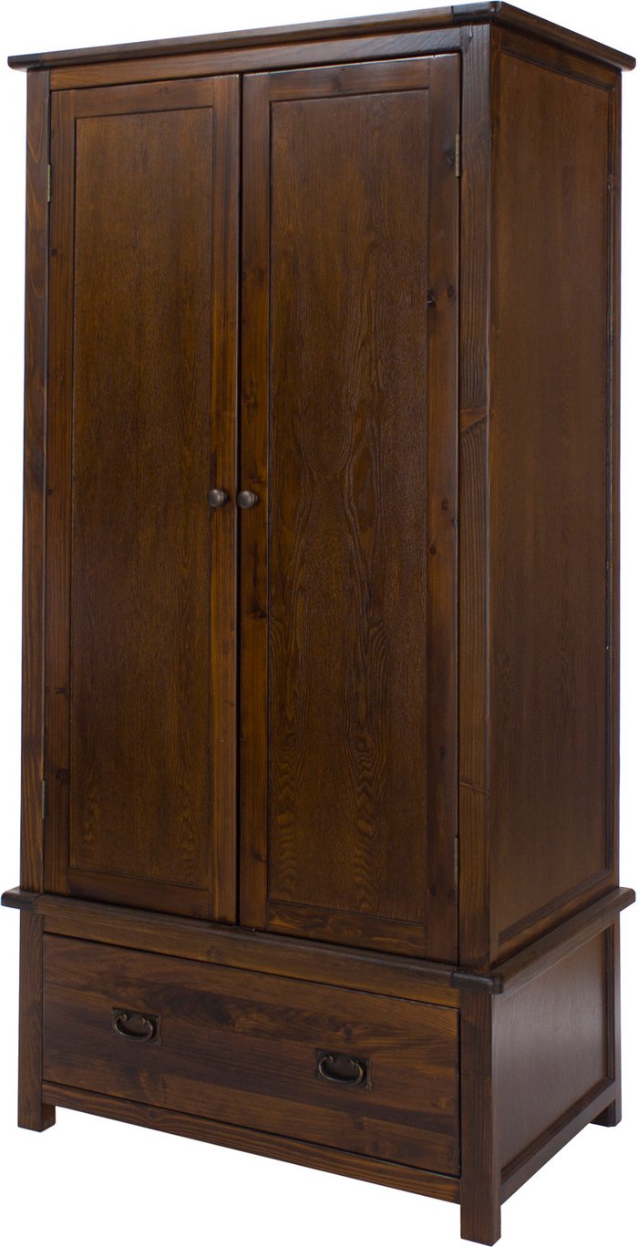 The Range | Core Products Ltd Boston 2 door 1 drawer wardrobe - Dark lacquered finish Core Products Ltd Boston 2 door 1 drawer wardrobe - Dark lacquered finish