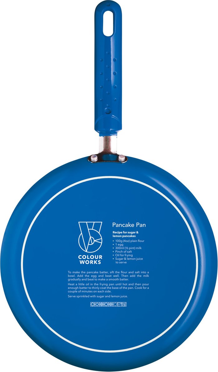 The Range | Colourworks Colourworks Blue Crpe Pan with Soft Grip Handle - Blue Colourworks Colourworks Blue Crpe Pan with Soft Grip Handle - Blue