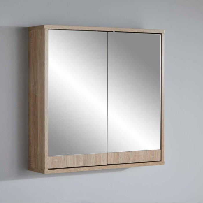 The Range | House and Homestyle Bathroom Mirrored Wood Effect Wall Mounted Cabinet in Brown - Brown House and Homestyle Bathroom Mirrored Wood Effect Wall Mounted Cabinet in Brown - Brown