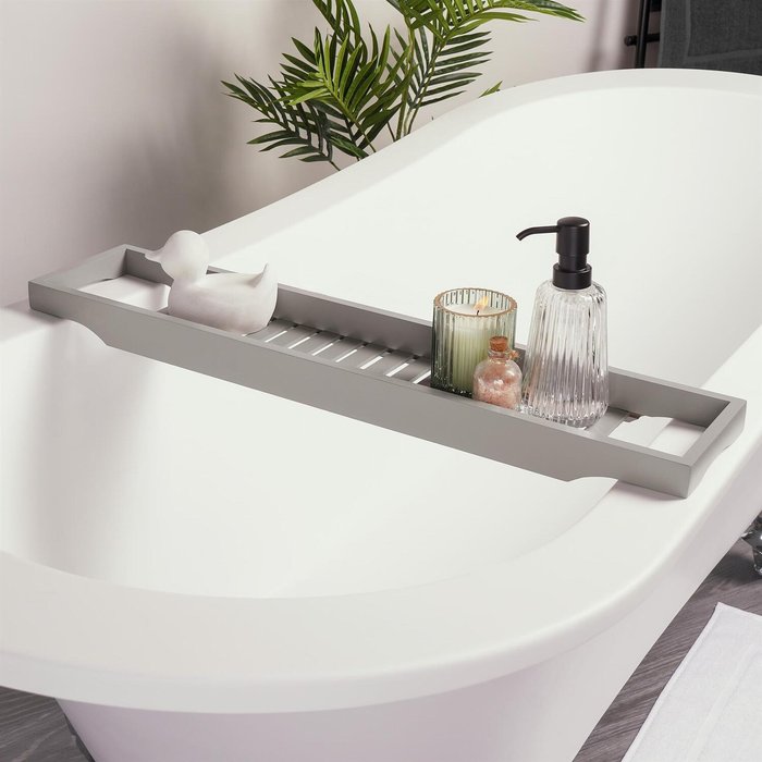 The Range | OHS OHS Wooden Natural Bamboo Bath Rack - Grey OHS OHS Wooden Natural Bamboo Bath Rack - Grey