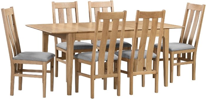 The Range | Julian Bowen Cotswold Extendable Dining Table with 6 Dining Chairs Oak Julian Bowen Cotswold Extendable Dining Table with 6 Dining Chairs Oak