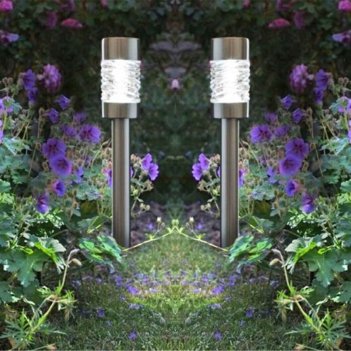 The Range | Garden Mile Solar Bollard Stake Light - Silver Garden Mile Solar Bollard Stake Light - Silver