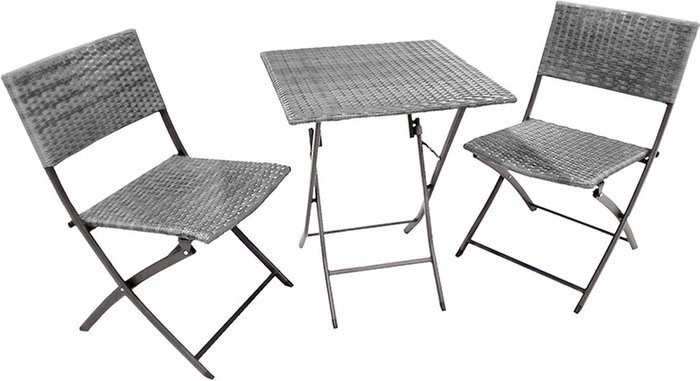 The Range | Royalcraft Royalcraft Nevada Folding Bistro Set - Grey Royalcraft Royalcraft Nevada Folding Bistro Set - Grey