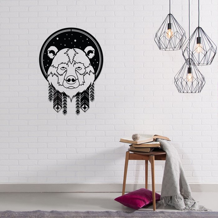 The Range | Decortie Bear Theme Wall Art Metal Decorative Object - Black - Black Decortie Bear Theme Wall Art Metal Decorative Object - Black - Black