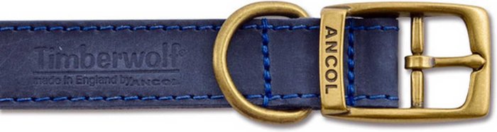 The Range | Ancol Ancol Timberwolf Leather Dog Collar - Blue / 6 Ancol Ancol Timberwolf Leather Dog Collar - Blue / 6