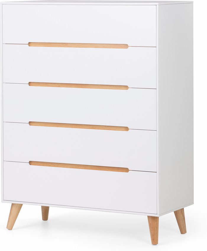 The Range | Julian Bowen Alicia 5 Drawer Chest - White Julian Bowen Alicia 5 Drawer Chest - White