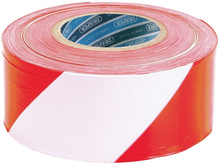 The Range | Draper Draper Red And White Barrier Tape Roll - Red, White Draper Draper Red And White Barrier Tape Roll - Red, White