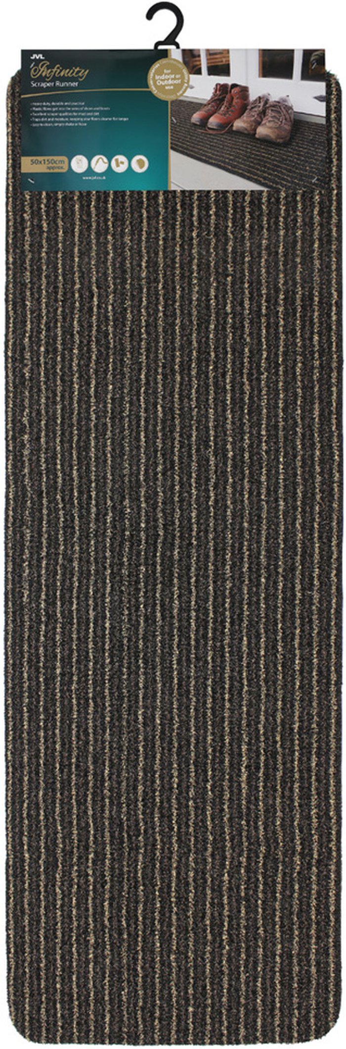 The Range | JVL JVL Infinity Scraper Runner Mat, 50x150cm - Brown JVL JVL Infinity Scraper Runner Mat, 50x150cm - Brown