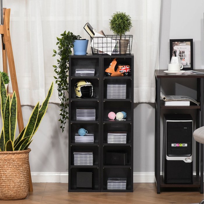 The Range | HOMCOM Set of 2 CD Media Display Shelf Unit - Black HOMCOM Set of 2 CD Media Display Shelf Unit - Black