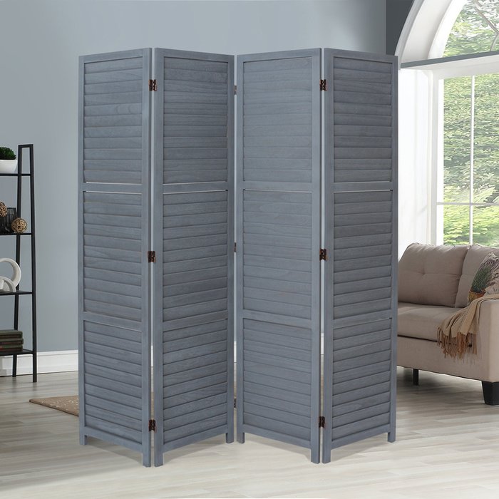 The Range | Livingandhome Solid Wood Room Divider - Grey / 120cm / 6.7kg Livingandhome Solid Wood Room Divider - Grey / 120cm / 6.7kg