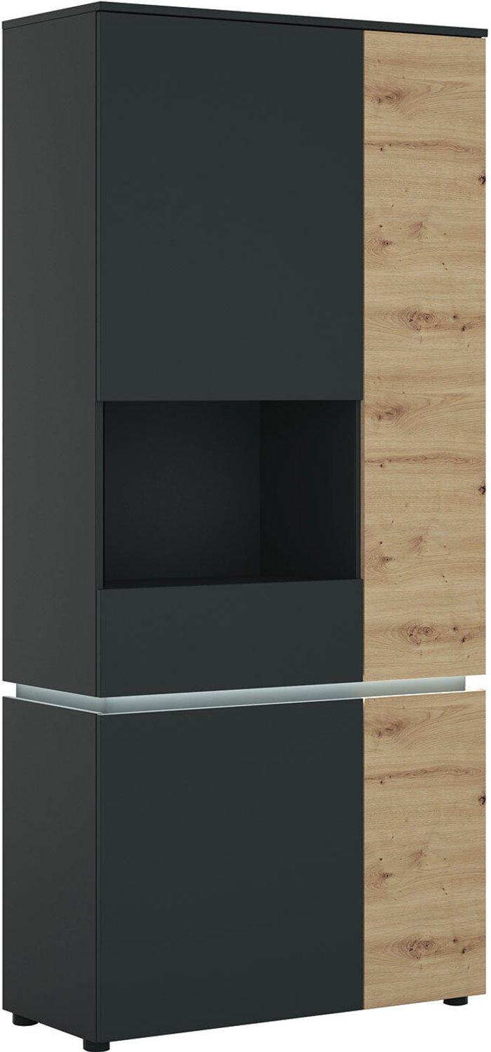 The Range | Furniture To Go Luci 4-Door Tall Display Cabinet - Black / Left Hand Furniture To Go Luci 4-Door Tall Display Cabinet - Black / Left Hand