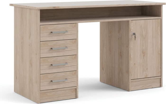 The Range | Furniture To Go Function Plus 4-Drawer 1-Door Desk - Hickory Oak Furniture To Go Function Plus 4-Drawer 1-Door Desk - Hickory Oak