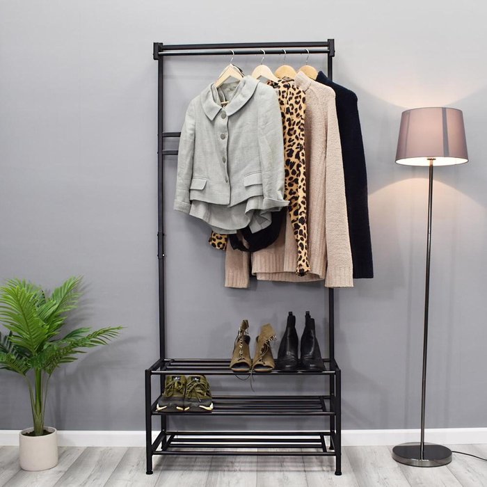 The Range | FW Style Metal Hallway Storage Rack - Black FW Style Metal Hallway Storage Rack - Black