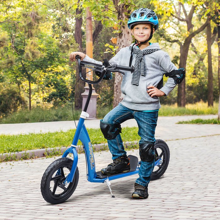 The Range | HOMCOM Teen Push Scooter Kids Stunt Scooter - Blue HOMCOM Teen Push Scooter Kids Stunt Scooter - Blue