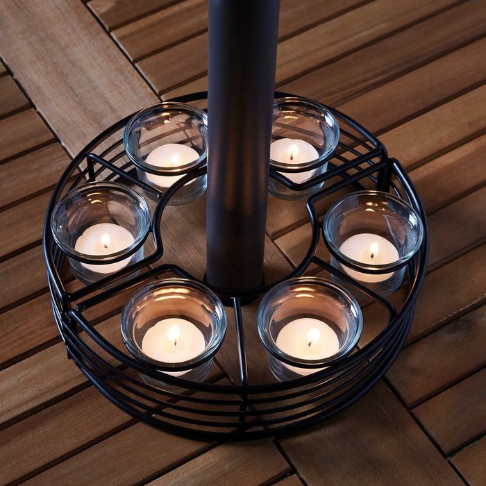 The Range | Zero In Parasol Citronella Tealight Holder - Black Zero In Parasol Citronella Tealight Holder - Black