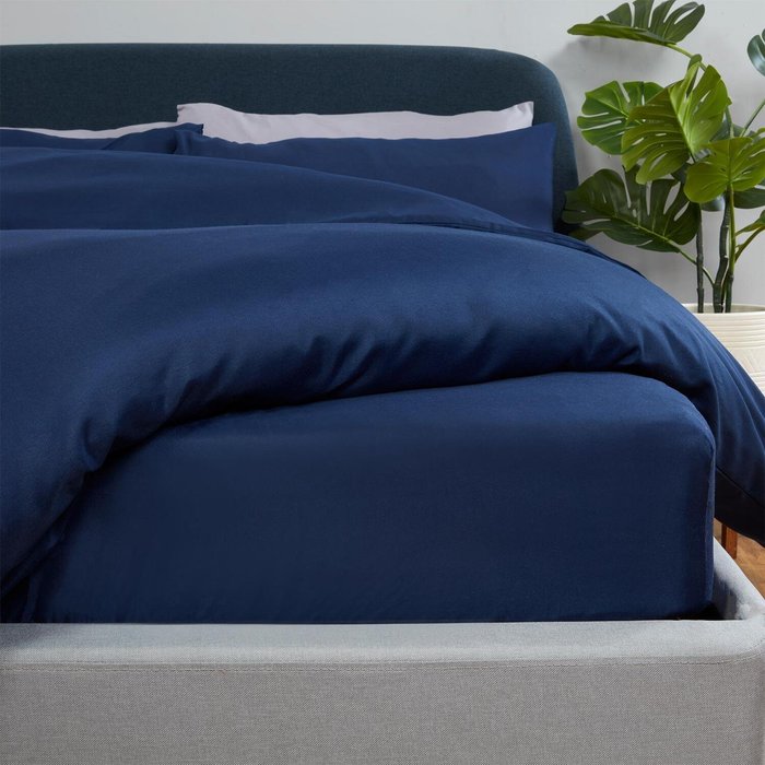 The Range | Brentfords Brentfords Plain Dyed Fitted Bed Sheets Non-Iron - Blue / Double Brentfords Brentfords Plain Dyed Fitted Bed Sheets Non-Iron - Blue / Double