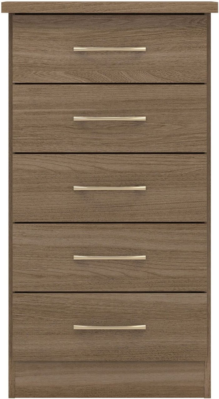The Range | Seconique Nevada 5 Drawer Narrow Chest - Rustic Oak Seconique Nevada 5 Drawer Narrow Chest - Rustic Oak