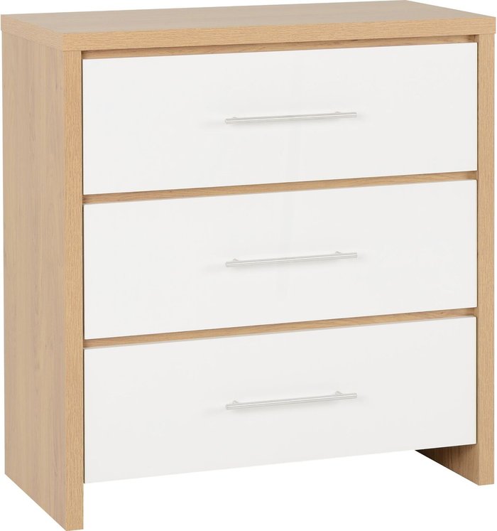 The Range | Seconique Seville 3 Drawer Chest - White Seconique Seville 3 Drawer Chest - White