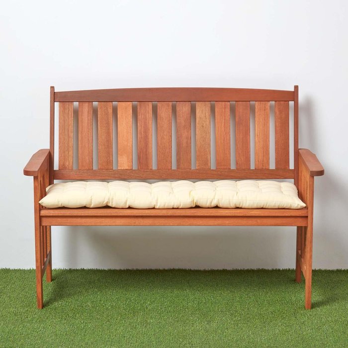 The Range | Homescapes Solid Garden Bench Pad Cushion - Cream / 108cm Homescapes Solid Garden Bench Pad Cushion - Cream / 108cm