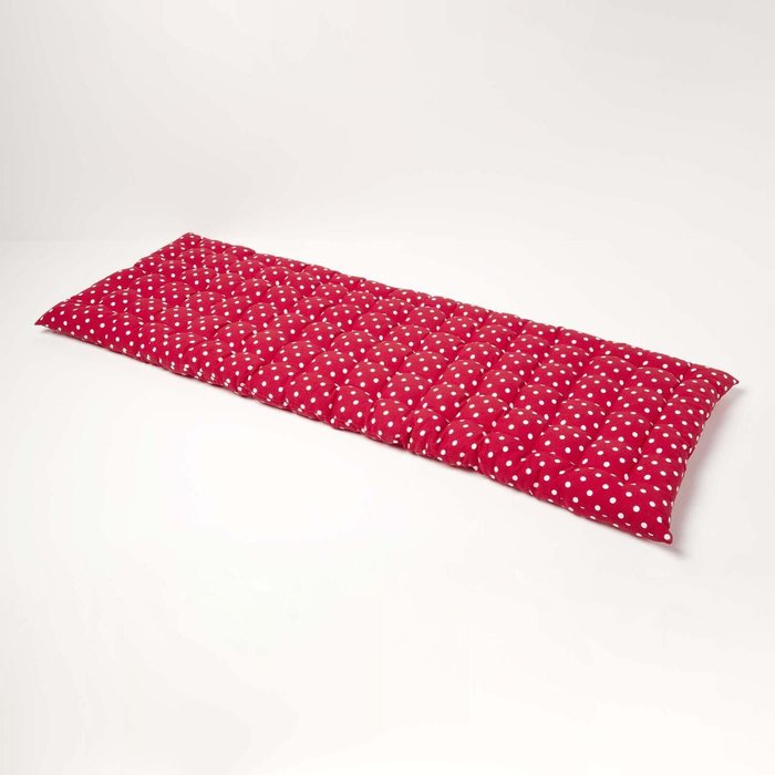 The Range | Homescapes Polka Dot Garden Bench Pad Cushion - Red Homescapes Polka Dot Garden Bench Pad Cushion - Red