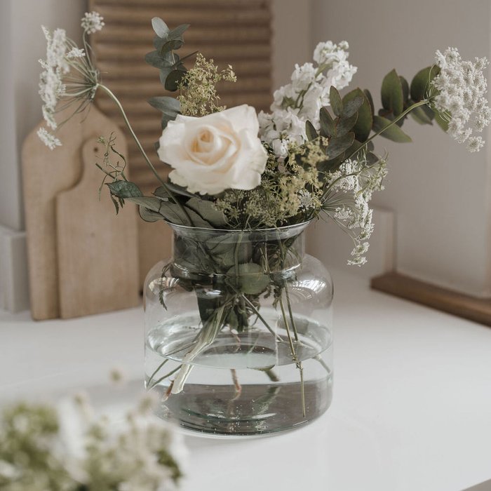 The Range | Surrey Style Chunky Glass Vase - neutral Surrey Style Chunky Glass Vase - neutral