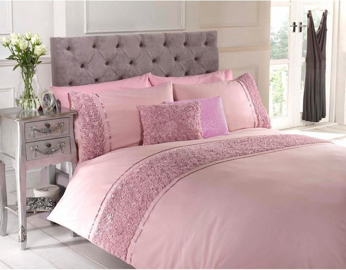 The Range | Rapport Home Limoges Duvet Set - Pink / Superking Rapport Home Limoges Duvet Set - Pink / Superking