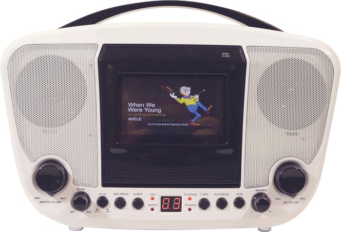 The Range | Portable Karaoke Player - White/Black Portable Karaoke Player - White/Black