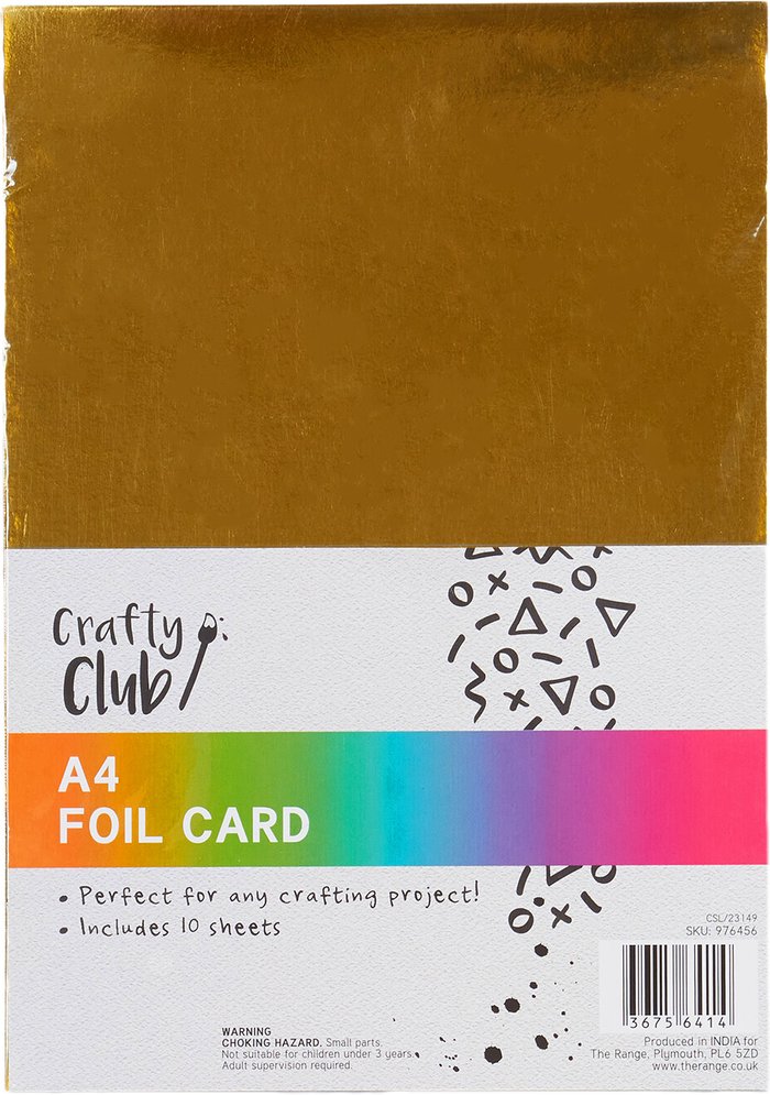 The Range | Crafty Club Pack of 10 A4 Foil Card Crafty Club Pack of 10 A4 Foil Card