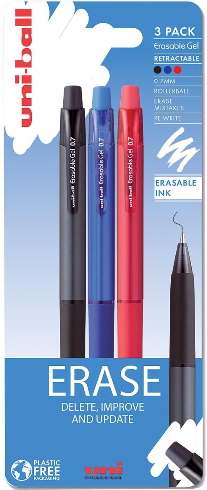 The Range | Uni-ball Pack of Three Uni-ball Gel Erasable Pens Uni-ball Pack of Three Uni-ball Gel Erasable Pens