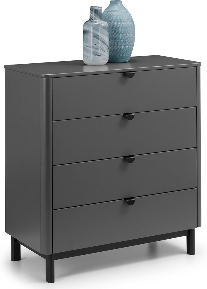 The Range | Julian Bowen Chloe 4 Drawer Chest - Storm Grey Julian Bowen Chloe 4 Drawer Chest - Storm Grey