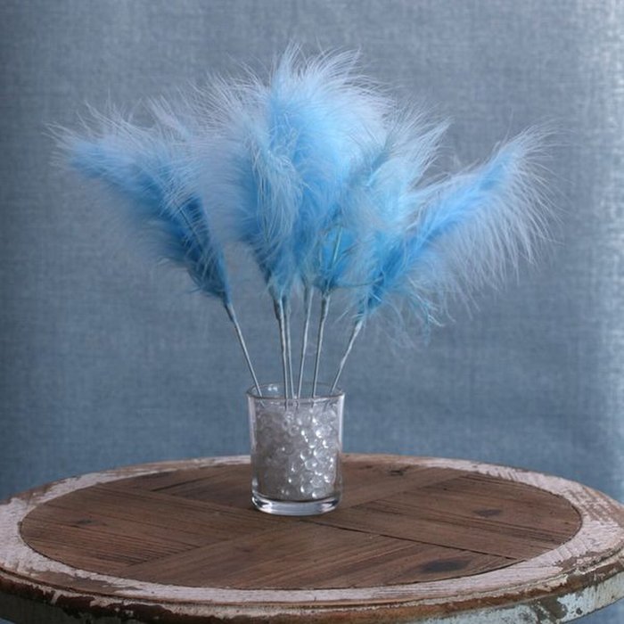 The Range | Kingsbury Gifts Pack of 6 Fluff Feathers - Light Blue Kingsbury Gifts Pack of 6 Fluff Feathers - Light Blue