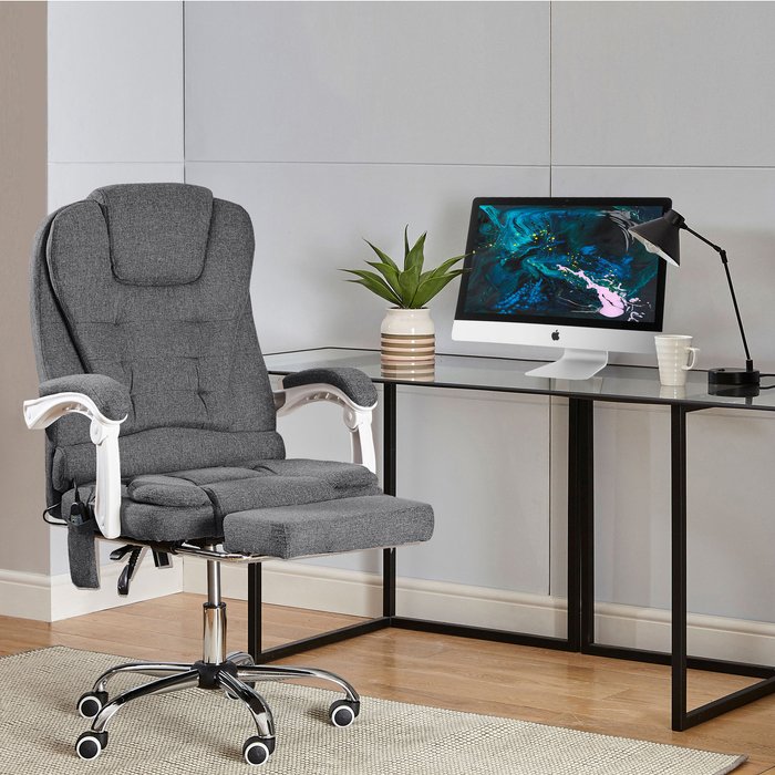The Range | Neo Neo Gaming Computer Recliner Massage Chair With Footrest - Dark Grey Fabric Neo Neo Gaming Computer Recliner Massage Chair With Footrest - Dark Grey Fabric