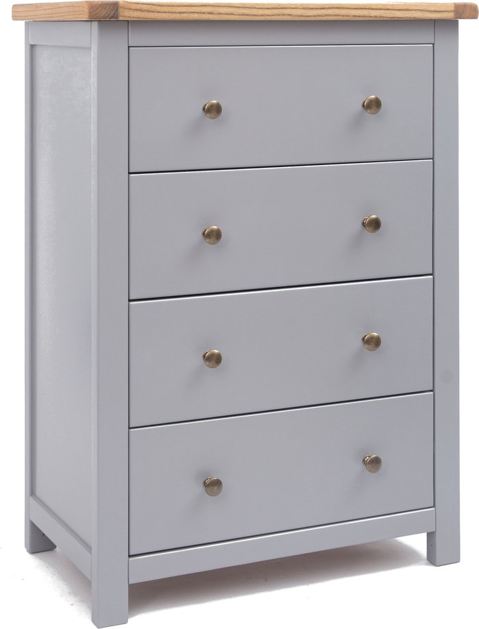 The Range | Cabinet Bits Mirano Petite 4 Drawer Chest - Grey / Brass Cabinet Bits Mirano Petite 4 Drawer Chest - Grey / Brass