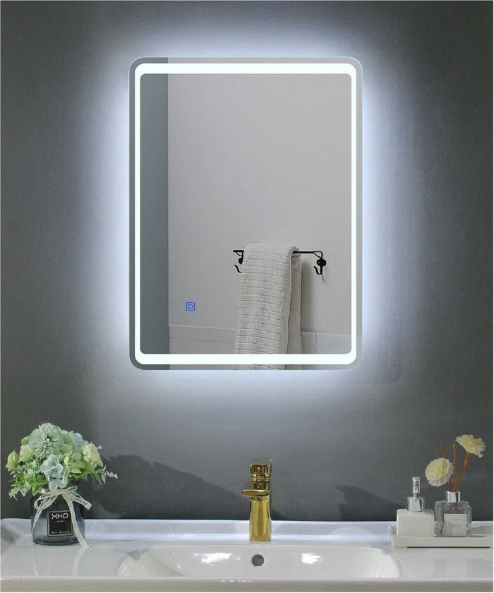 The Range | BELOFAY BELOFAY Bathroom LED Mirror, Anti-fog LED Tempered Wall Mirror with Demister Pad - Silver / 45cm / 450x600mm BELOFAY BELOFAY Bathroom LED Mirror, Anti-fog LED Tempered Wall Mirror with Demister Pad - Silver / 45cm / 450x600mm