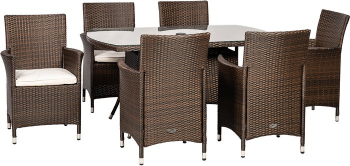 The Range | Royalcraft Royalcraft Nevada 6 Seater KD Rectangular Dining Set - Brown Royalcraft Royalcraft Nevada 6 Seater KD Rectangular Dining Set - Brown