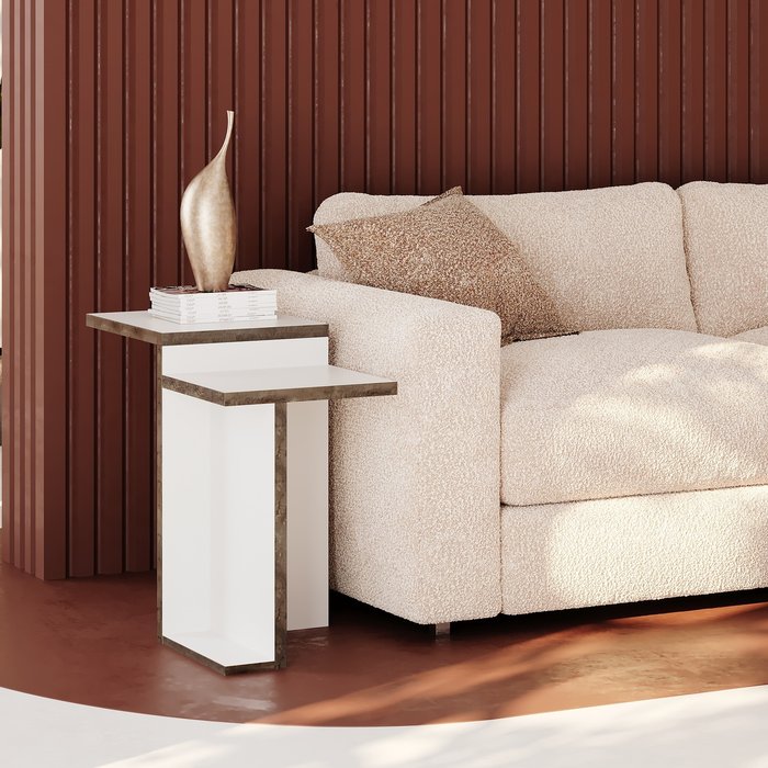 The Range | Decortie Jict Modern Side End - White/Dark Coffee / Dark Coffee Decortie Jict Modern Side End - White/Dark Coffee / Dark Coffee