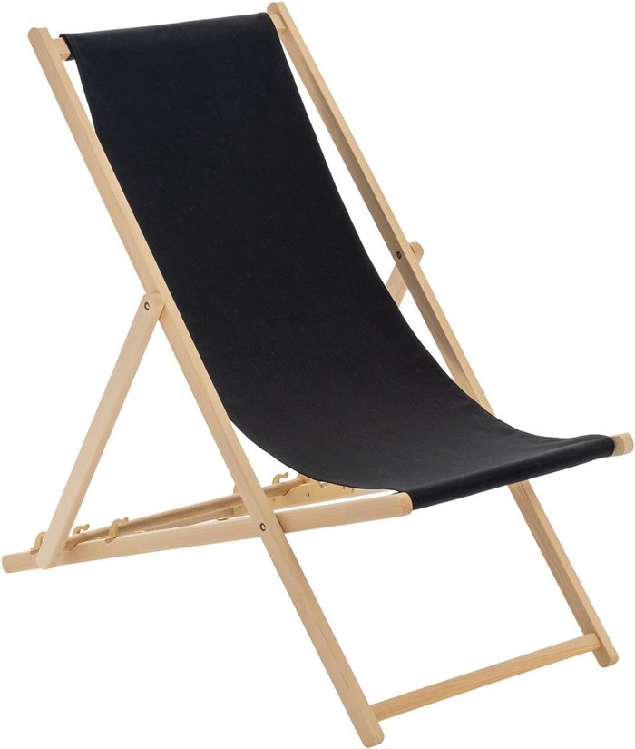 The Range | Harbour Housewares Wooden Folding Garden Sun Lounger Deck Chair x1 - Black Harbour Housewares Wooden Folding Garden Sun Lounger Deck Chair x1 - Black