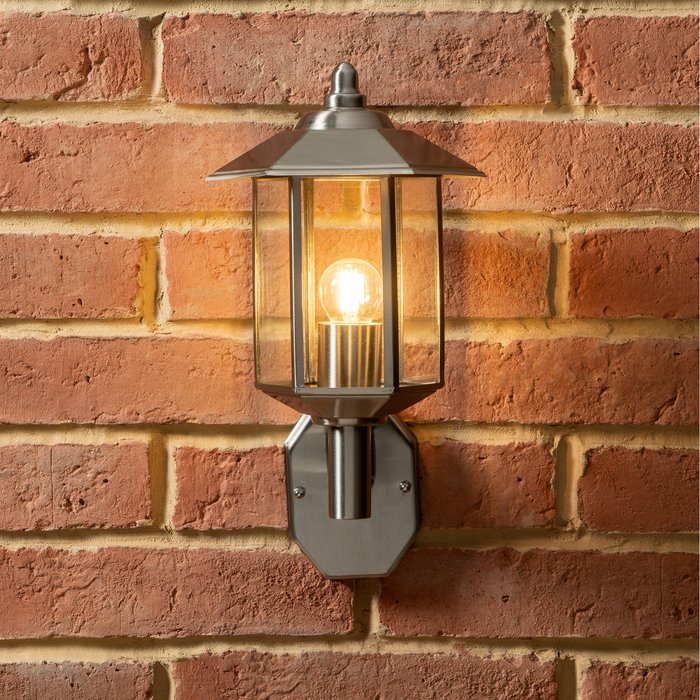 The Range | Pacific Lifestyle Pacific Lifestyle Metal Pagoda Wall Light - Brushed Steel Pacific Lifestyle Pacific Lifestyle Metal Pagoda Wall Light - Brushed Steel