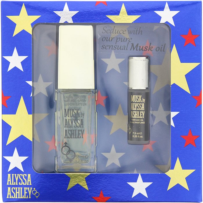 The Range | Alyssa Ashley Alyssa Ashley Musk Eau de Toilette 50ml Parfum Oil 7.5ml Gift Set - Blue Alyssa Ashley Alyssa Ashley Musk Eau de Toilette 50ml Parfum Oil 7.5ml Gift Set - Blue
