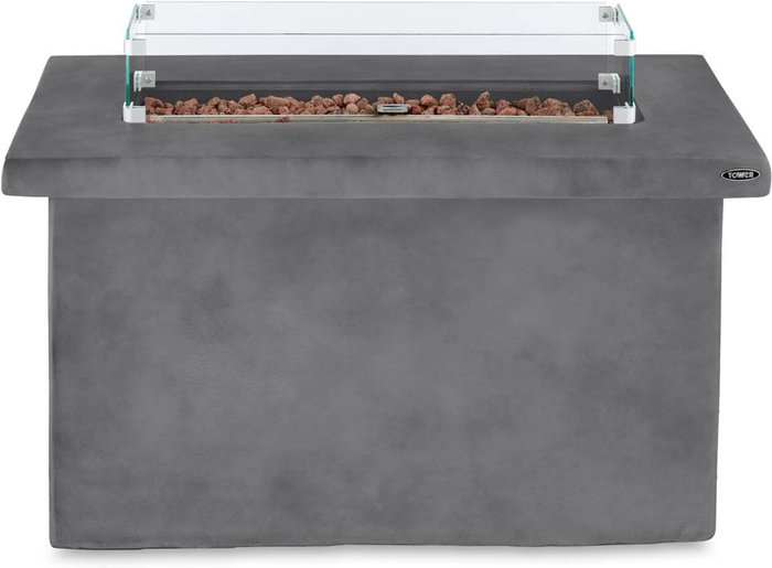 The Range | Tower Tower Magna Rectangular Gas Fire Pit - Black Tower Tower Magna Rectangular Gas Fire Pit - Black